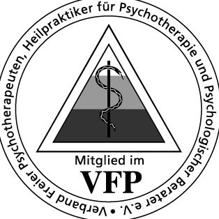 Logo der VFP mit Symbol für Psychotherapie und helfende Berufe in Dreiecksform.